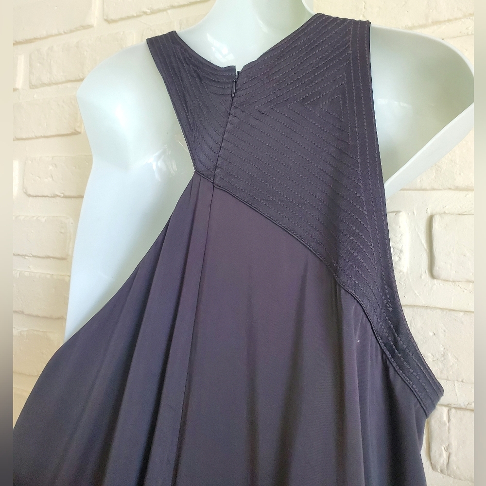 NWT Anthropologie Black Cutout Halter Mix Up Mini Dress Cocktail Asymmetrical - Picture 15 of 16